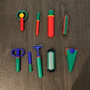 vintage travel kit grooming accessory made in denmark colorful